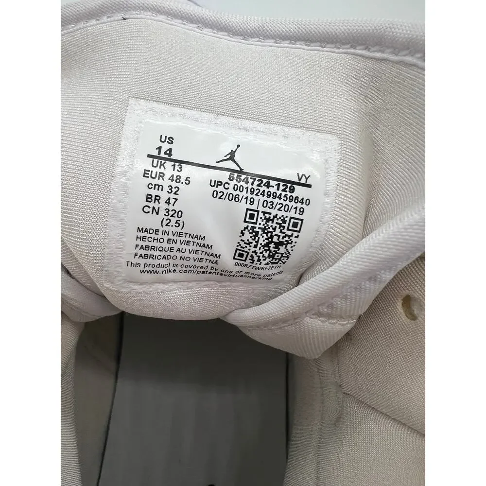 Nike Air Jordan 1 Mid Triple White 554724-129 Men's Shoe 14 NEW